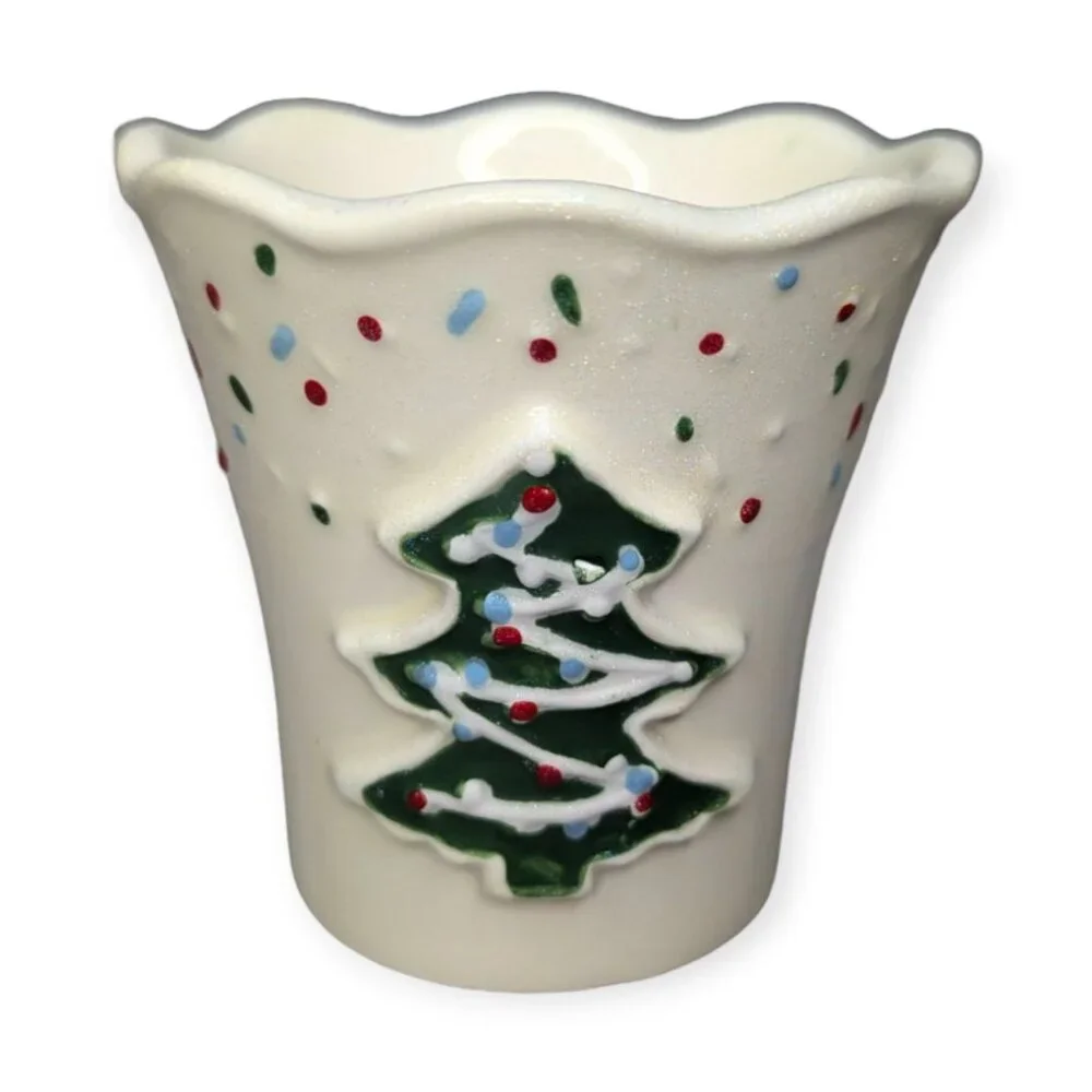 The White Barn Candle Company Sugar Cookie Christmas Tree Ceramic Votive Holder - Picture 1 of 9